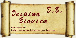 Despina Biovica vizit kartica